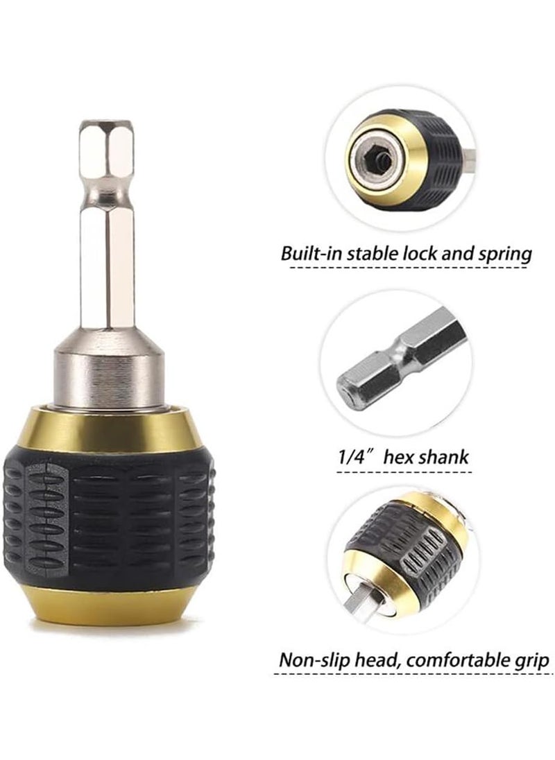 Eyech 3 Pcs SelfLocking Drill Bit Holder  50mm 14 Inch Hex Shank Extension Rod Screwdriver Holder Set Quick Release Chuck Adapter Connector Socket Impact Driver Bit Power Drill Tool  - Image 3