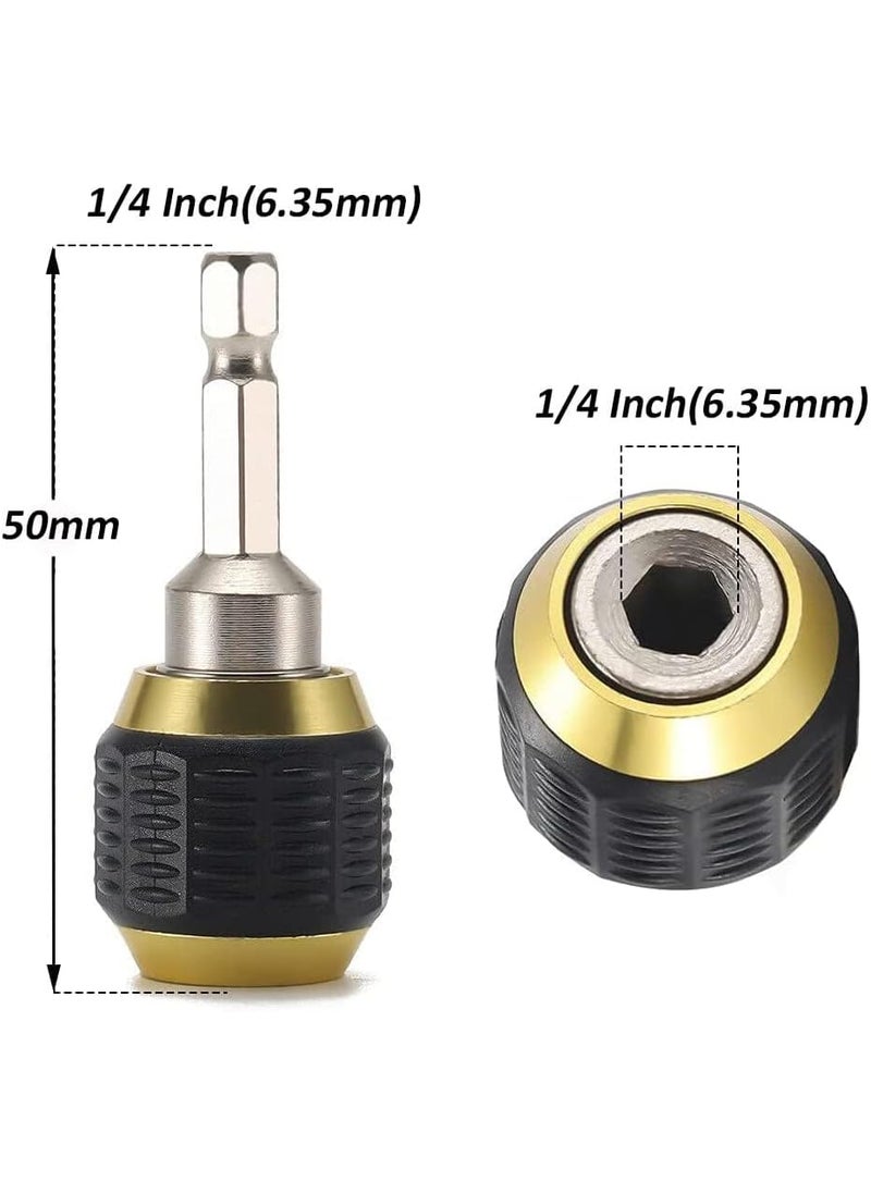Eyech 3 Pcs SelfLocking Drill Bit Holder  50mm 14 Inch Hex Shank Extension Rod Screwdriver Holder Set Quick Release Chuck Adapter Connector Socket Impact Driver Bit Power Drill Tool  - Image 2