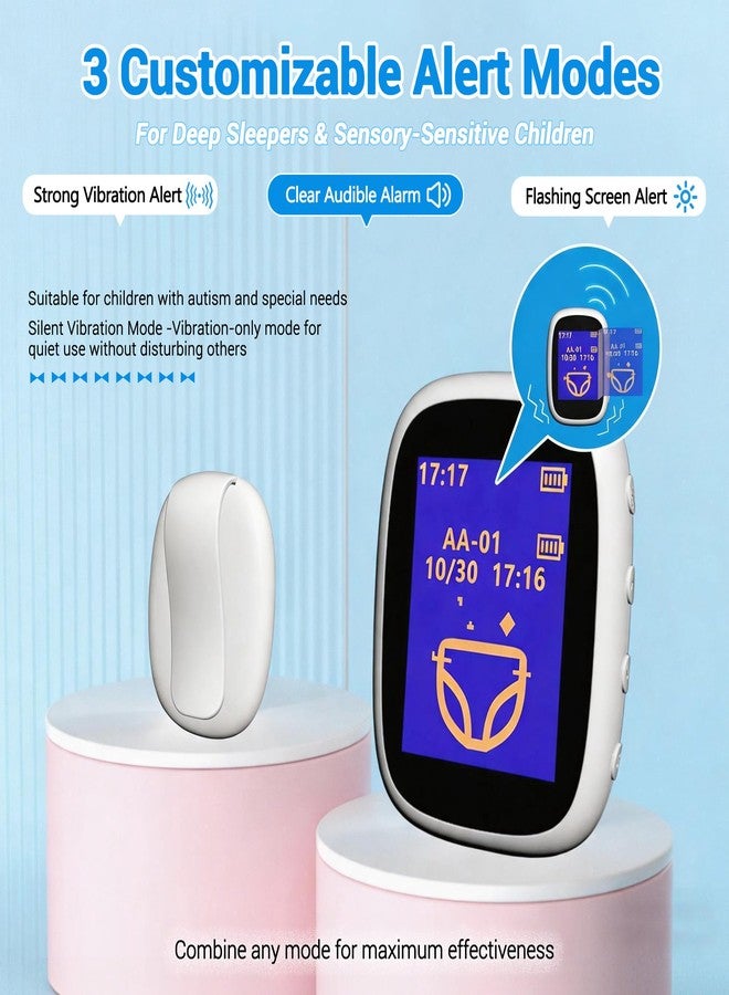 Zexyvor Wireless Bedwetting Alarm for Boys and Girls USB-C Rechargeable, High Sensitivity, Triple Alert with Flashing Light, Loud Sound, Vibration, Pee Alarm, Bedwetting Solutions, Night Time Potty Training - Image 4