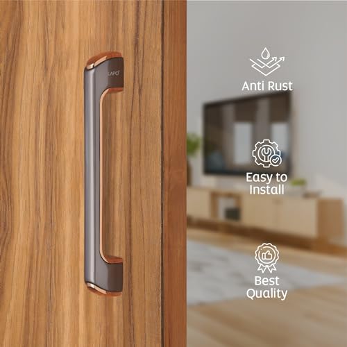 LAPO Door Handles for Main Door | Main Door Handle | Wooden & Glass Pull Handle | Door Handle-LDH (10 Inches-Pack of 1) Rose Gold Finish | 3 Years Warranty - Image 2