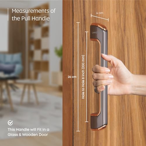 LAPO Door Handles for Main Door | Main Door Handle | Wooden & Glass Pull Handle | Door Handle-LDH (10 Inches-Pack of 1) Rose Gold Finish | 3 Years Warranty - Image 4