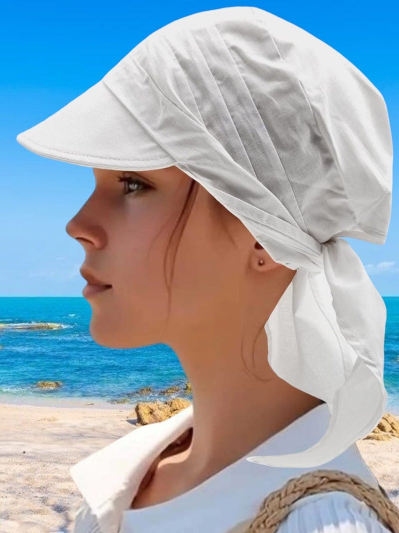 Tezzgelsin Women's Safari Tie-Up Brim Bandana Beach Hat  - Image 1