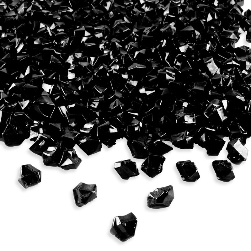 Super Z Outlet Acrylic Color Ice Rock Crystals Treasure Gems for Table Scatters Vase Fillers Event Decorations Wedding Birthday Decoration Favor 190 Pieces Black