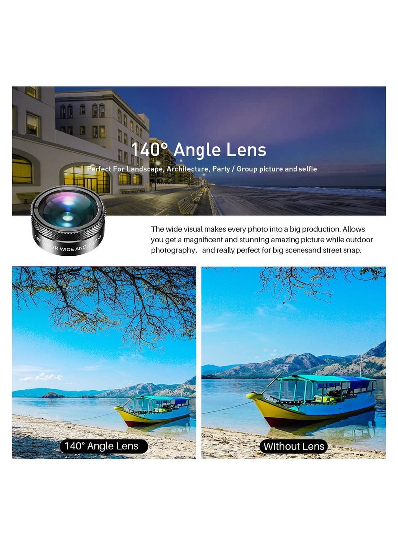 APEXEL - APEXEL APL-DG11 Universal Professional HD Phone Camera Lens Kit 11in1 Micro Lens 140° Wide Angle Lens 205° Fisheye Lens Kaleidoscope Lens Grad Color & Full Color Filters ND32 CPL Star Filters Compatib - Image 1