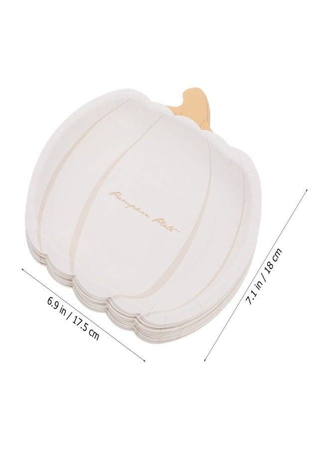 Baluue 20pcs Pumpkin Paper Plates for Halloween, Safe Food Grade Disposable Appetizers Plates Tableware for Harvest Fall Thanksgiving Celebrations Entertaining and Gathering Party - Image 2