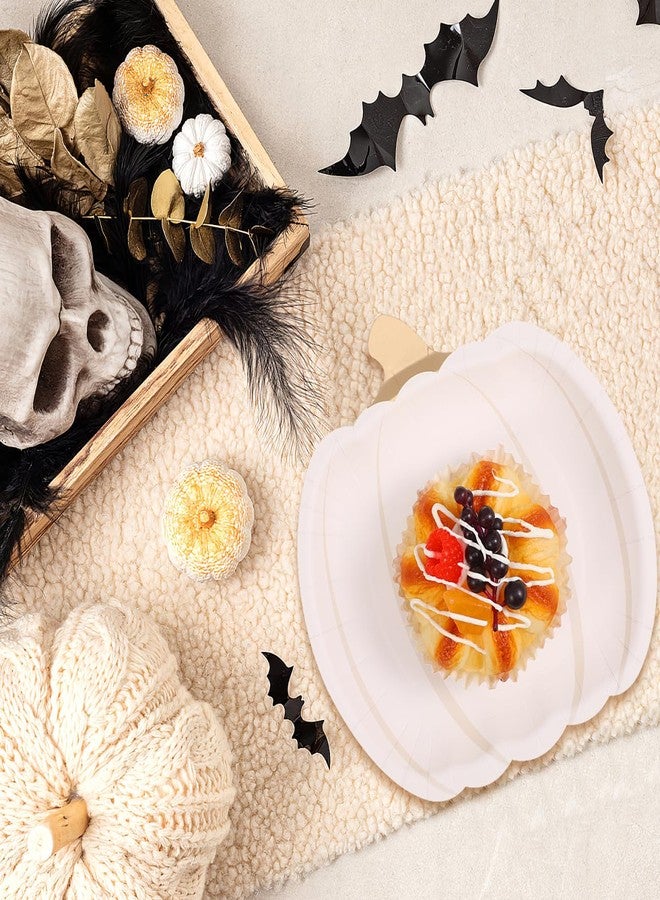 Baluue 20pcs Pumpkin Paper Plates for Halloween, Safe Food Grade Disposable Appetizers Plates Tableware for Harvest Fall Thanksgiving Celebrations Entertaining and Gathering Party - Image 3