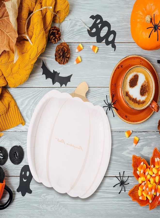 Baluue 20pcs Pumpkin Paper Plates for Halloween, Safe Food Grade Disposable Appetizers Plates Tableware for Harvest Fall Thanksgiving Celebrations Entertaining and Gathering Party - Image 5