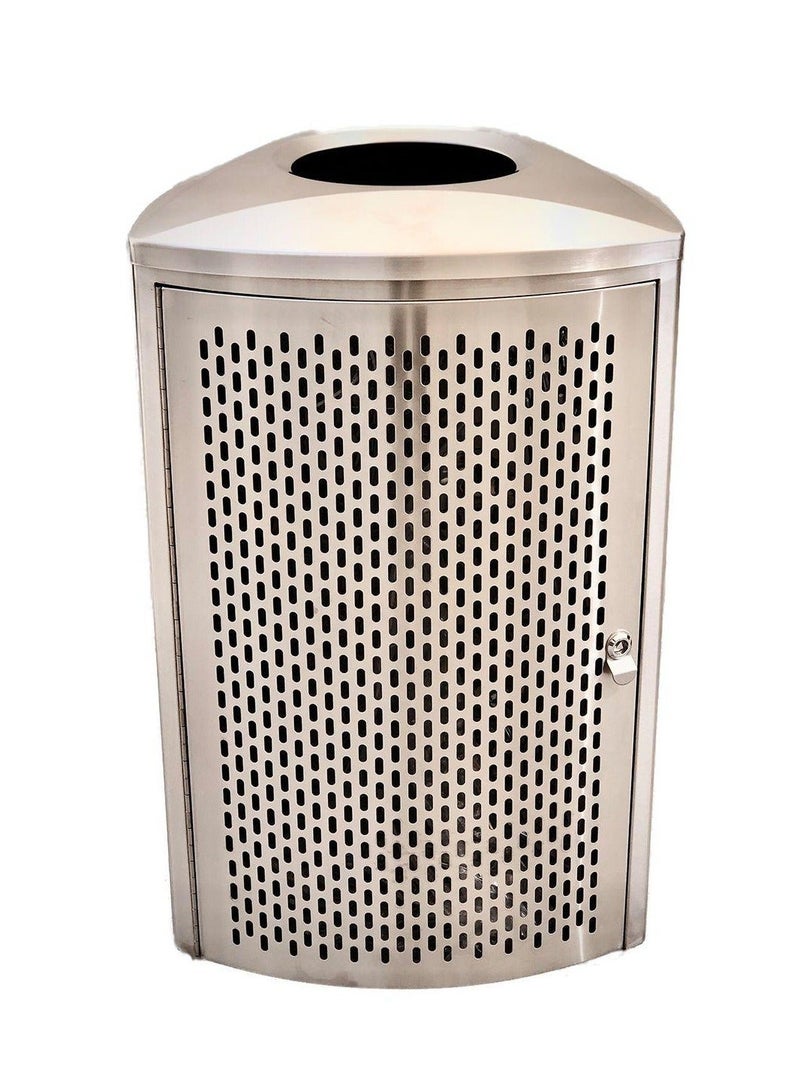 إيكو سلسلة اوتدور | لمسة نهائية من الفولاذ المقاوم للصدأ المصقول | مقاومة لبصمات الأصابع | سلة مهملات مفتوحة للخارج | 35 لتر - Image 1