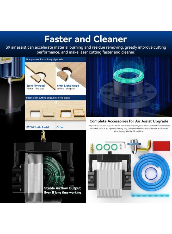 سكلبفون حفار ليزر 10 وات، ماكينة ليزر عالية الدقة 0.06 ملم، طابعة ليزر لجلد الأكريليك المعدني الخشبي، منطقة عمل 400 × 410 ملم (10 وات) - Image 2