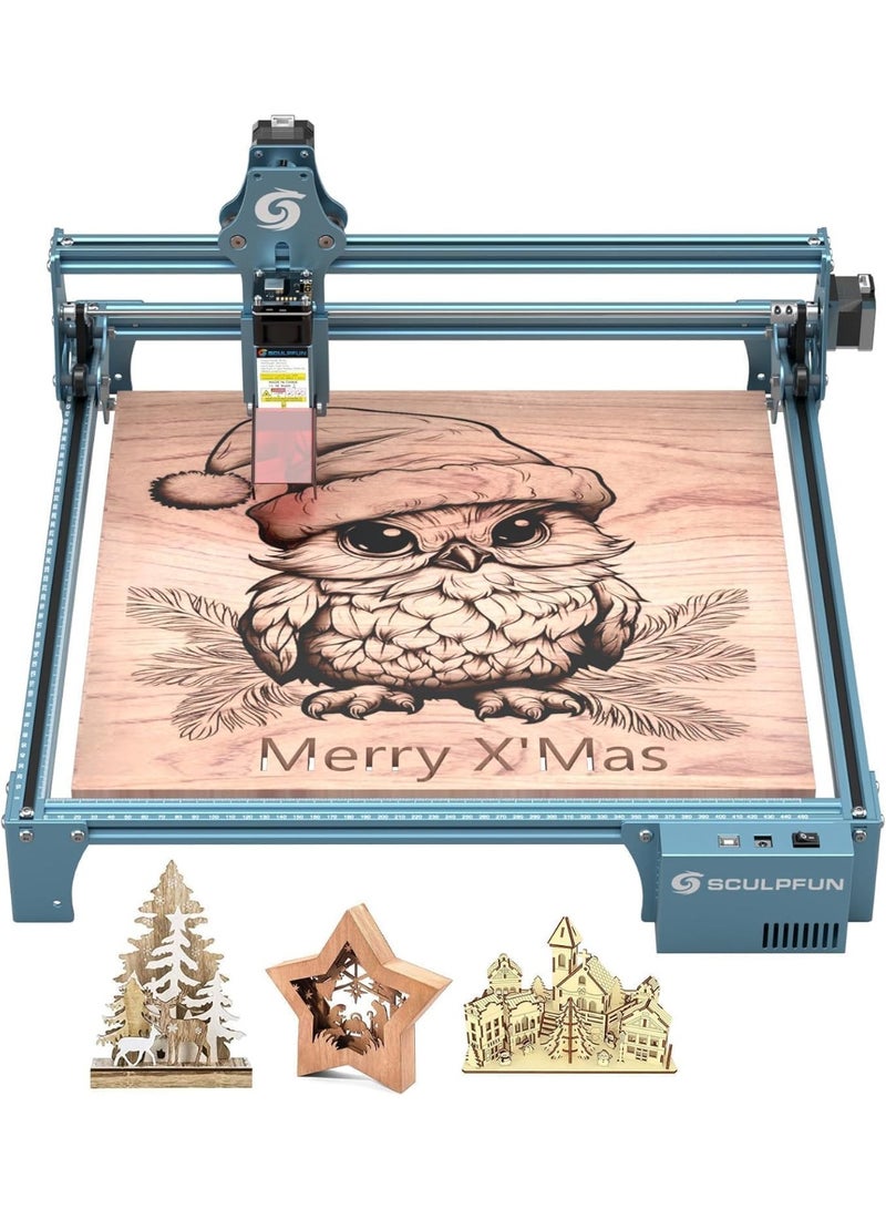 سكلبفون حفار ليزر 10 وات، ماكينة ليزر عالية الدقة 0.06 ملم، طابعة ليزر لجلد الأكريليك المعدني الخشبي، منطقة عمل 400 × 410 ملم (10 وات) - Image 1