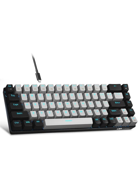 MageGee Portable 60% Mechanical Gaming Keyboard, MK-Box LED Backlit Compact 68 Keys Mini Wired Office Keyboard with Blue Switch for Windows Laptop PC Mac - Black/Gray