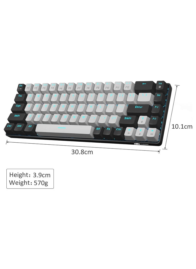 MageGee Portable 60% Mechanical Gaming Keyboard, MK-Box LED Backlit Compact 68 Keys Mini Wired Office Keyboard with Blue Switch for Windows Laptop PC Mac - Black/Gray