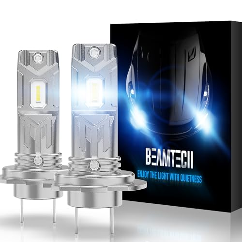 BEAMTECH H7 Bulbs,H7 Light Bulb Plug and Play No Adapter Required 1:1 Size 6500K White Fog Light Bulb of 2 - Image 1