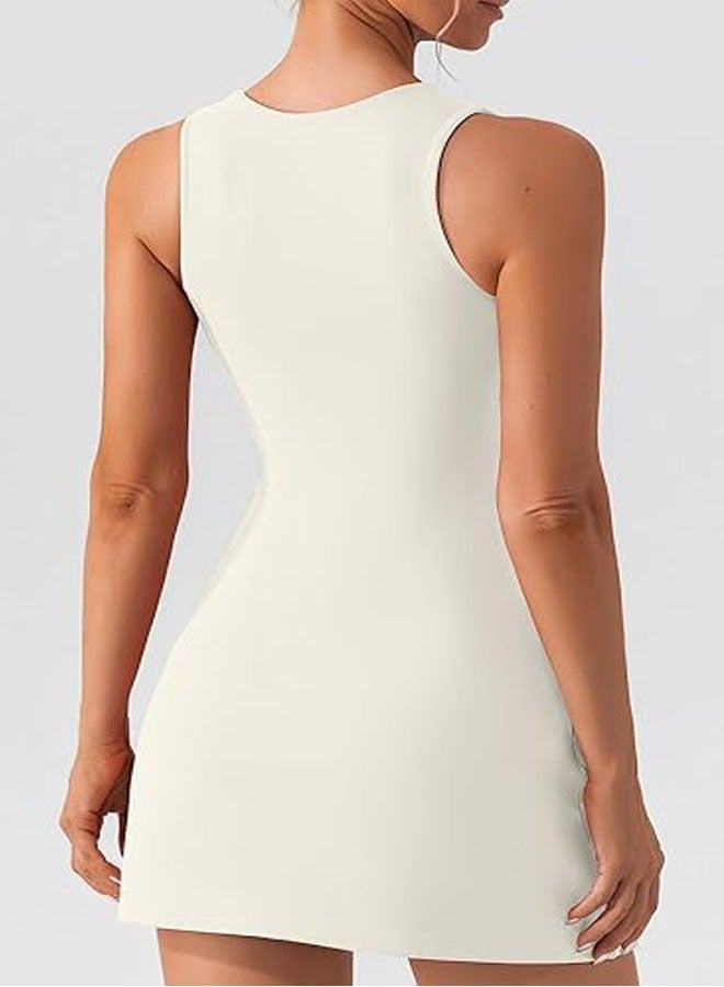 general Sports dresses with integrated shorts and padded bras with square necks, sports golf training dresses, mini dresses with pockets - Image 2