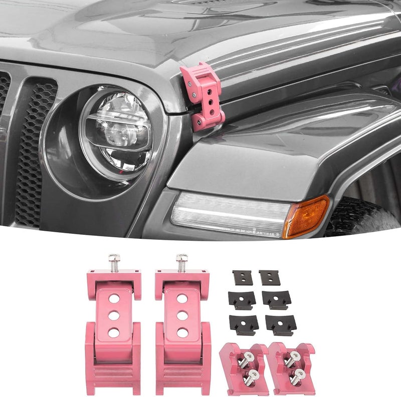 SQQP مجموعة قفل غطا�� السيارة من الفولاذ المقاوم للصدأ، متوافقة مع طرازات Jeep Wrangler JK JKU (2007-2018)، وJL JLU (2018-2023)، وJeep Gladiator JT (لون برتقالي) - Image 1
