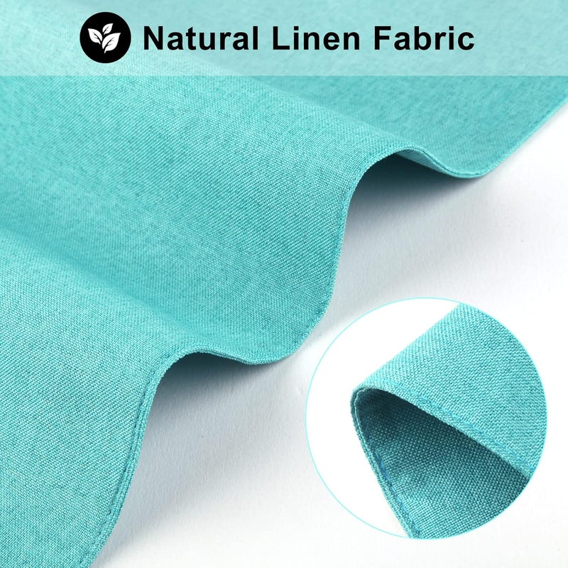 LANDVIEW Cloth Placemats Set of 6, Cotton Linen Blend Machine Washable Durable Linen Table Mats, Heat Resistant Placemats Wrinkle Free Place Mats for Dining Table, Easy to Clean (Teal, 6) - Image 3