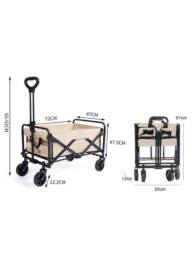 Arabest - Outdoor Utility Wagon, Picnic Trolley Duty Collapsible Folding Outdoor Cart, Folding Garden Portable Hand Cart with Adjustable Handles Suit,Use for Shopping and Park Picnic Beach Trip Camping - Image 1