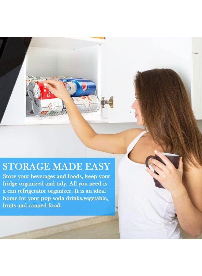 2 Pack Clear Plastic Refrigerator Storage Organizer Bins for Cans & Food, Pantry & Cupboard Trays - Image 5