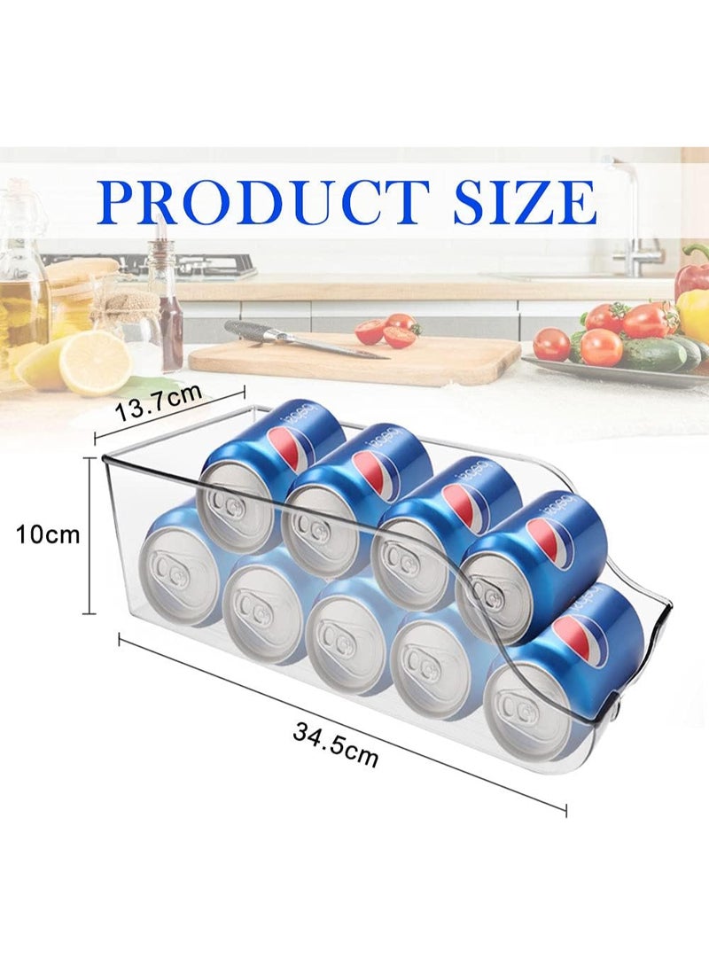 2 Pack Clear Plastic Refrigerator Storage Organizer Bins for Cans & Food, Pantry & Cupboard Trays - Image 2