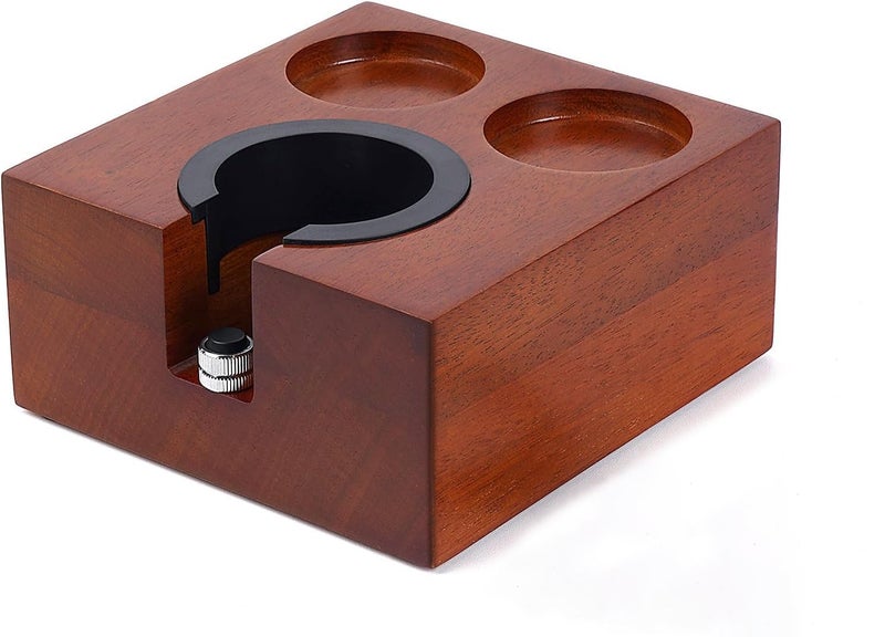 IKAPE محطة ضغط الإسبريسو IKAPE 51MM 54MM 58MM قاعدة حامل ضغط القهوة الخشبي وسادة ضغط الإسبريسو تناسب ملحقات الإسبريسو من 51 إلى 58MM يمكن ضبط ارتفاع حامل البورتافلتر