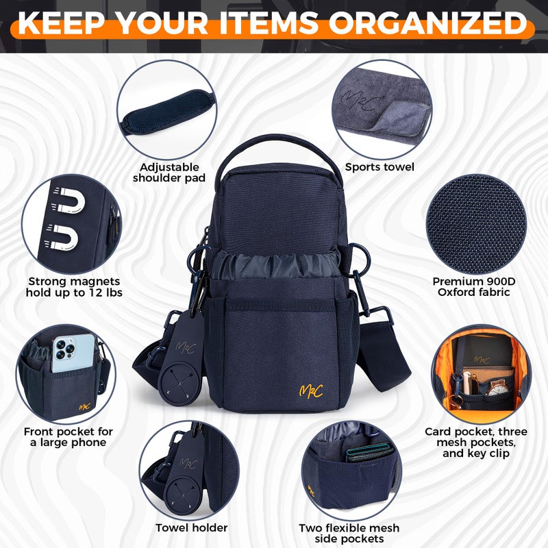M2CÂ® PREMIUM Magnetic Gym Bag â€“ Holds Up to 12 lbs â€“ Gym Pouch with Water Bottle, Cup & Wallet Pocket, Phone Storage, Key Clip, Adjustable Sling Strap â€“ Ideal for Sports, Work & Travel - Image 5