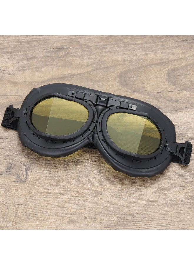 All Black Yellow Film Retro Angle Harley Goggles Helmet Goggles Motorcycle Motorcycle Off-road Goggles Electric Car Dust Proof