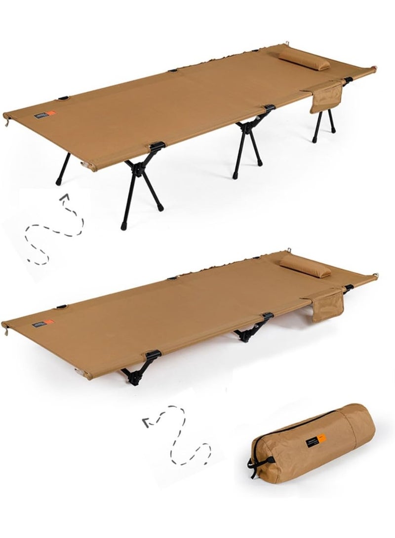 بلو فاير سرير تخييم قابل للطي 2 في 1 مع وسادة – ارتفاع قابل للتعديل (مرتفع / منخفض) 🌙 خفيف الوزن فقط 2.9 كجم مع حقيبة حمل – سرير محمول للرحلات والشاطئ والصيد والتخييم – إطار فولاذي قوي يتحمل حتى 250 كجم - Image 5