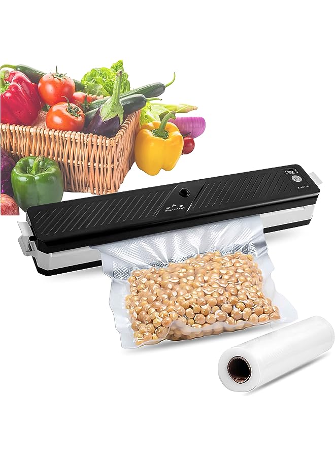 Raxoom Sealer Machine With Automatic Bag Detection - Bragmart Automatic Vacuum Sealing Machine - Compact Design - Dry & Moist Food Modes - Comes With 20 Pre-Cut Food Bags - Image 1