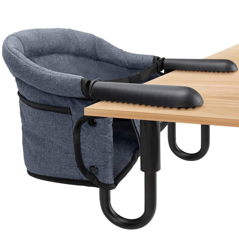lulunemo Hook-On Chairs - Portable & Foldable for Babies 6-36 Months, Family & Travel Use with Carry Bag (Grey) - Image 1