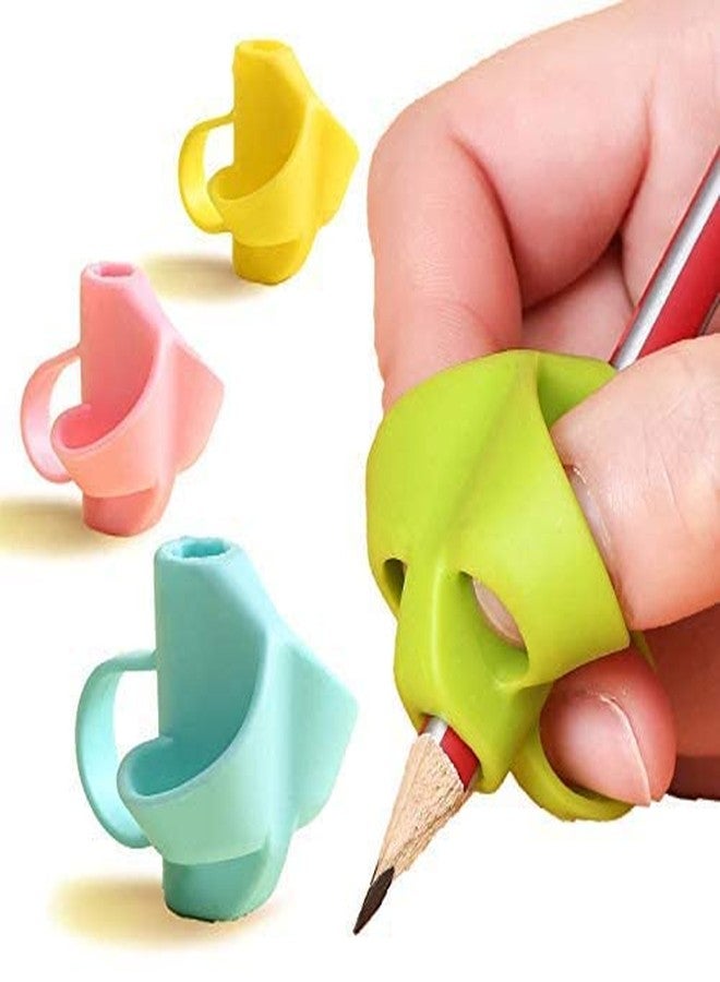 Newvent Silicone Pencil Grips for Kids Handwriting | Pencil And Pen Grip Posture Correction Tool for Children (Pack of 3) - Image 1