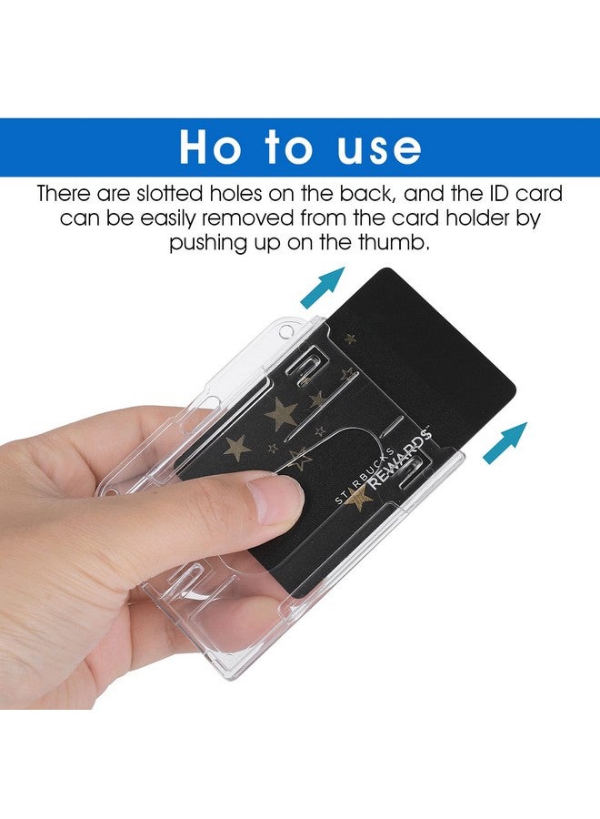 COBEE 2 Pack Hard Plastic Badge Holders With Heavy Duty Badge Reels Clear Id Card Holder Retractable Badge Reel Clip Thumb Slot Credit Card Protector For Nurse Doctor Teacher Office(Horizontal) - Image 5