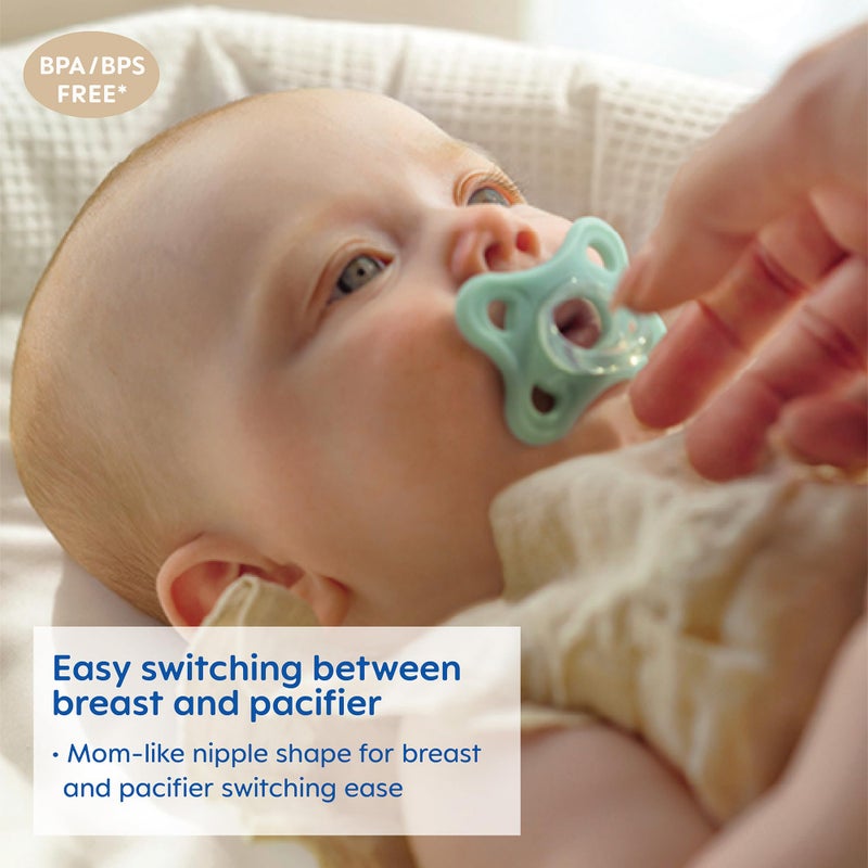 MAM مصاصات مام المريحة، مصاصات حديثي الولادة، عبوة 2، مصاصات مام من 3-12 شهر، أفضل مصاصة للأطفال الذين يرضعون من الثدي، مصاصة سيليكون للبنات - Image 5