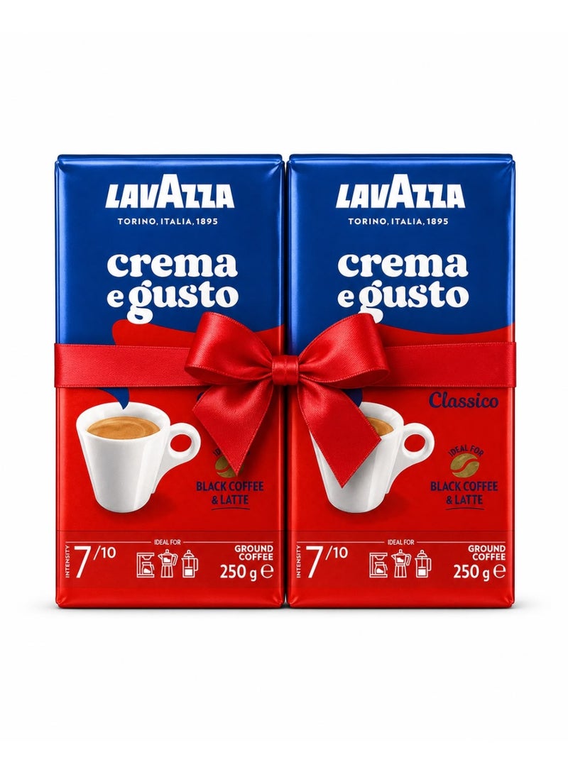 Lavazza crema e gusto  Classico Ground Coffee 250 grams\ 2  packs