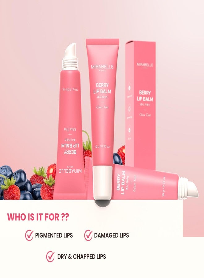 Mirabelle Korea Berry Lip Balm 10g | Subtle Glow Tint | Korean Lip Balm for Dry, Chapped Lips | Brightens Pigmented Lips | Jojoba Oil, Cherry Extract | Men & Women - Image 3