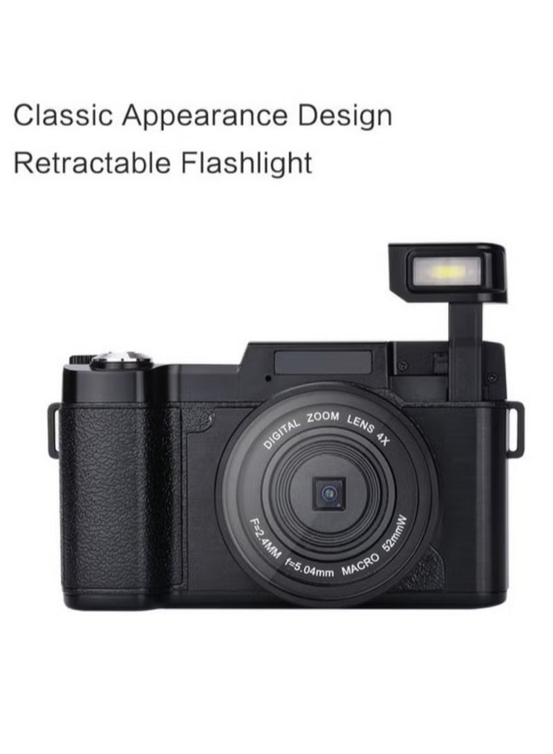 2.7K Full HD 30mp Digital Video Camera, Portable Photography Camera With Rotatable Screen, Lightweight Easy To Cary Action Camera With Digital Zoom, (1pc, Black) - Image 2