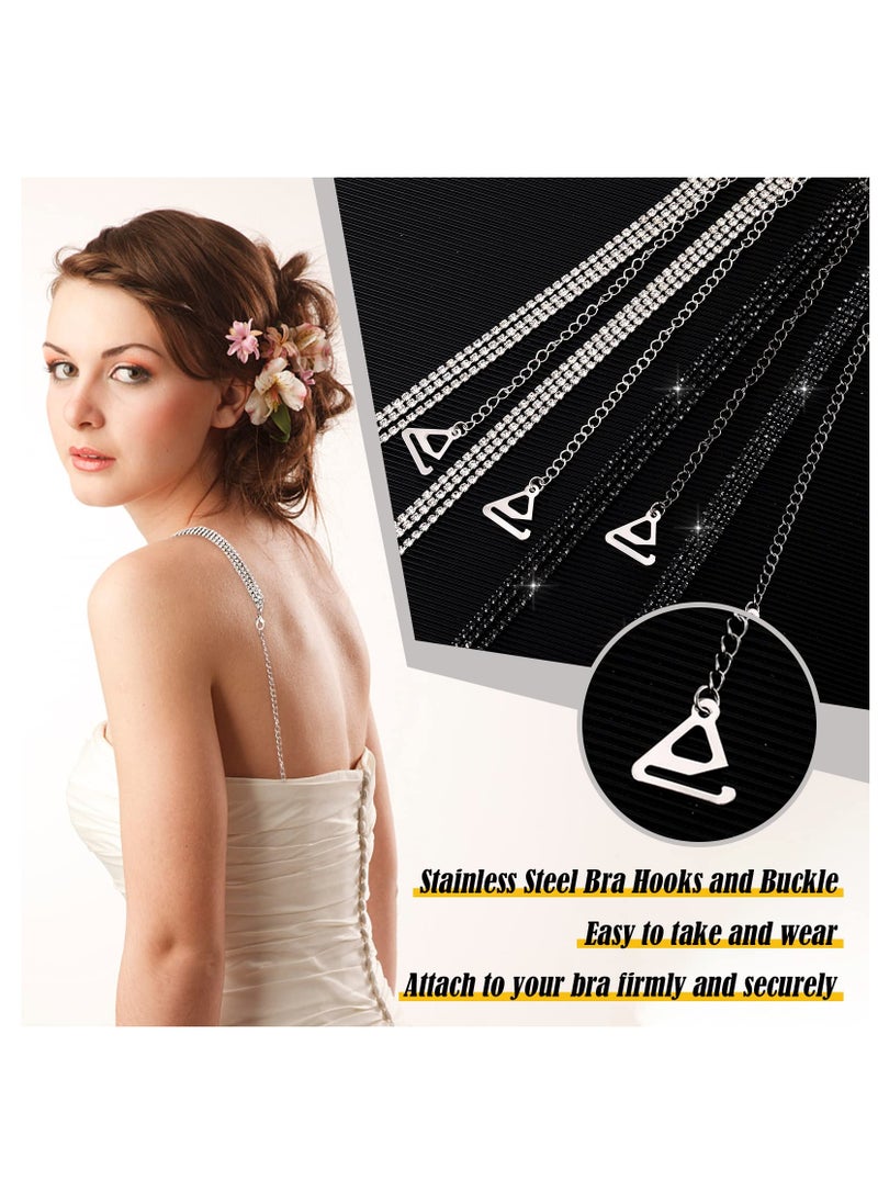 KASTWAVE - 2 Pairs Rhinestone Bra Strap Crystal Bra Straps Adjustable Rhinestone Shoulder Strap Diamante Bra Straps Women's Non-Slip Invisible Bra Straps Removable Straps for Dress Bra Tops - Image 1