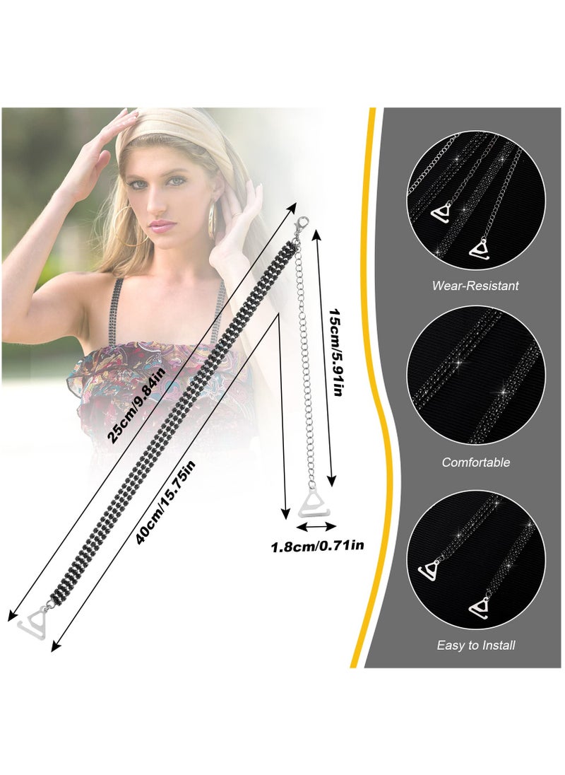 KASTWAVE - 2 Pairs Rhinestone Bra Strap Crystal Bra Straps Adjustable Rhinestone Shoulder Strap Diamante Bra Straps Women's Non-Slip Invisible Bra Straps Removable Straps for Dress Bra Tops - Image 1