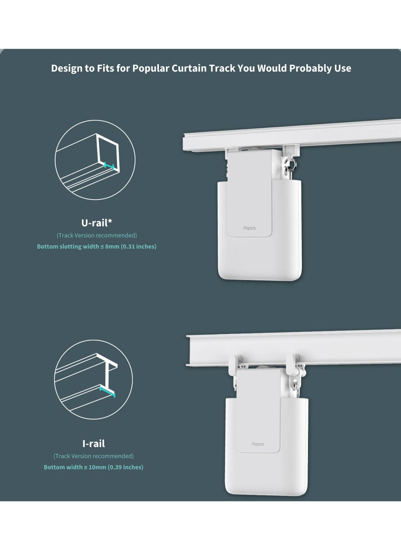 Aqara - Aqara Smart Curtain Motor E1 Track Version,Electric Curtain Driver for Remote Control and Home Automation, Support HomeKit, Alexa, Google Assistant and IFTTT,AQARA Zigbee 3.0 HUB Requried - Image 1
