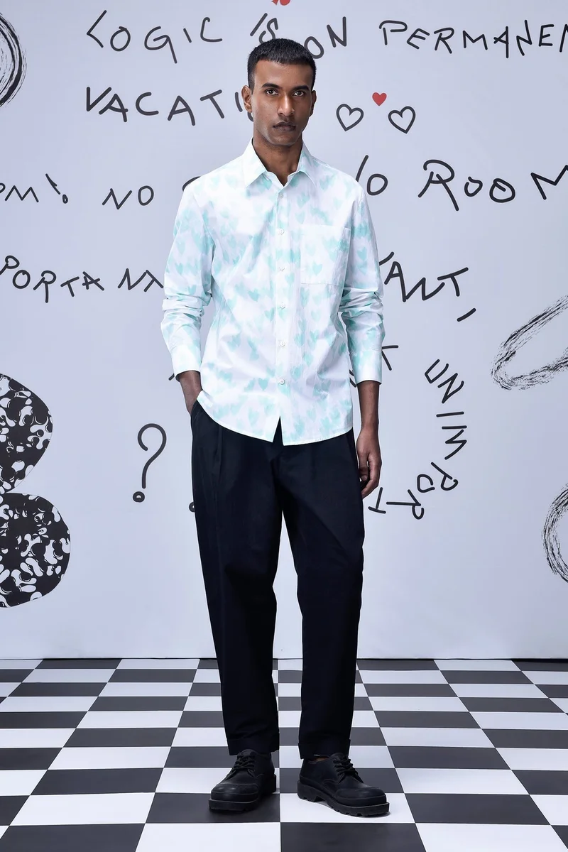 Genes Lecoanet Hemant  Button Up Heart Regular Fit Shirt- White for Men | Best Price UAE