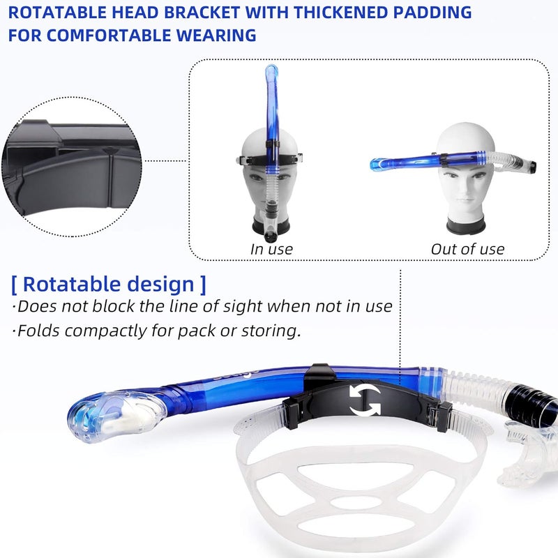 Seago Swim Snorkel for Lap Swimming, Dry Top Front Swimmer Gear for Adult Youth, Training Equipment in Pool and Open Water with Comfy Easy to Adjust Head Pads Food-Grade Silicone Mouthpiece - Image 3