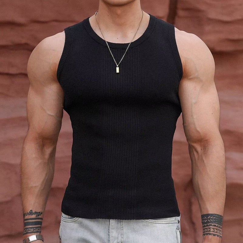 2024 Teenager Hong Kong Style Trendy Sleeveless Short Sleeve Popular Simple All-Match Vest Waistcoat Fitness Shirt - Image 2