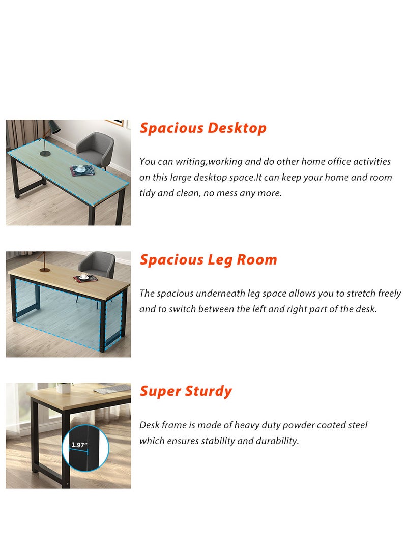 ZUIHAO Upgrade Your Workspace with a Modern Study Desk - Spacious 120x60cm Design with Super Strong Legs simple style beige desk - Image 3