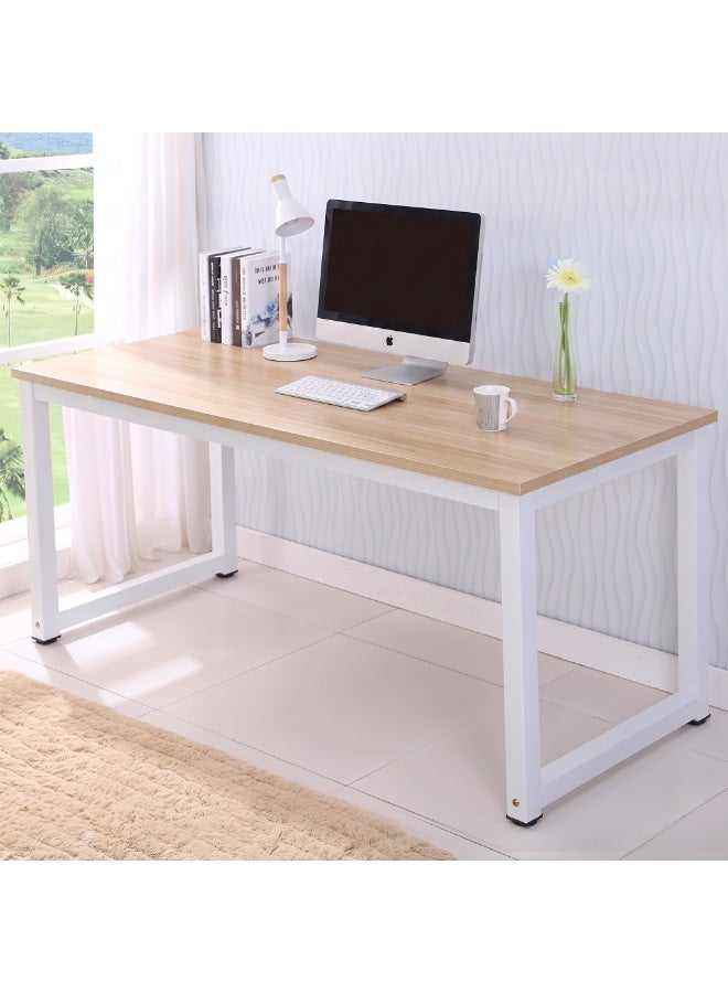 ZUIHAO Upgrade Your Workspace with a Modern Study Desk - Spacious 120x60cm Design with Super Strong Legs simple style beige desk - Image 1