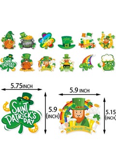 Mordely St-Saint Patricks-Day Party Decorations Garland Streamers - 12Pcs Green Banner Decor Shamrock Gnome Hat Hanging Swirl, Baby Shower Birthday Irish Lucky Party Supplies  - Image 3