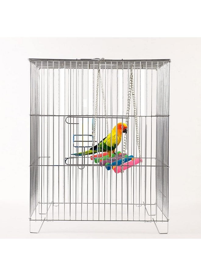 Hyamass - Hyamass Bird Parrot Toys Swing Hanging,Bird Cage Accessories Toy Hammock for Parakeets,Cockatiels,Lovebirds,Conures,Budgie,Macaws,Lovebirds,Finches and Other Small Pets（Rainbow） - Image 1