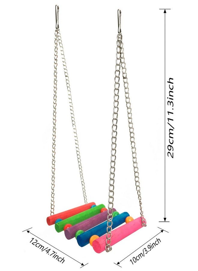 Hyamass - Hyamass Bird Parrot Toys Swing Hanging,Bird Cage Accessories Toy Hammock for Parakeets,Cockatiels,Lovebirds,Conures,Budgie,Macaws,Lovebirds,Finches and Other Small Pets（Rainbow） - Image 1