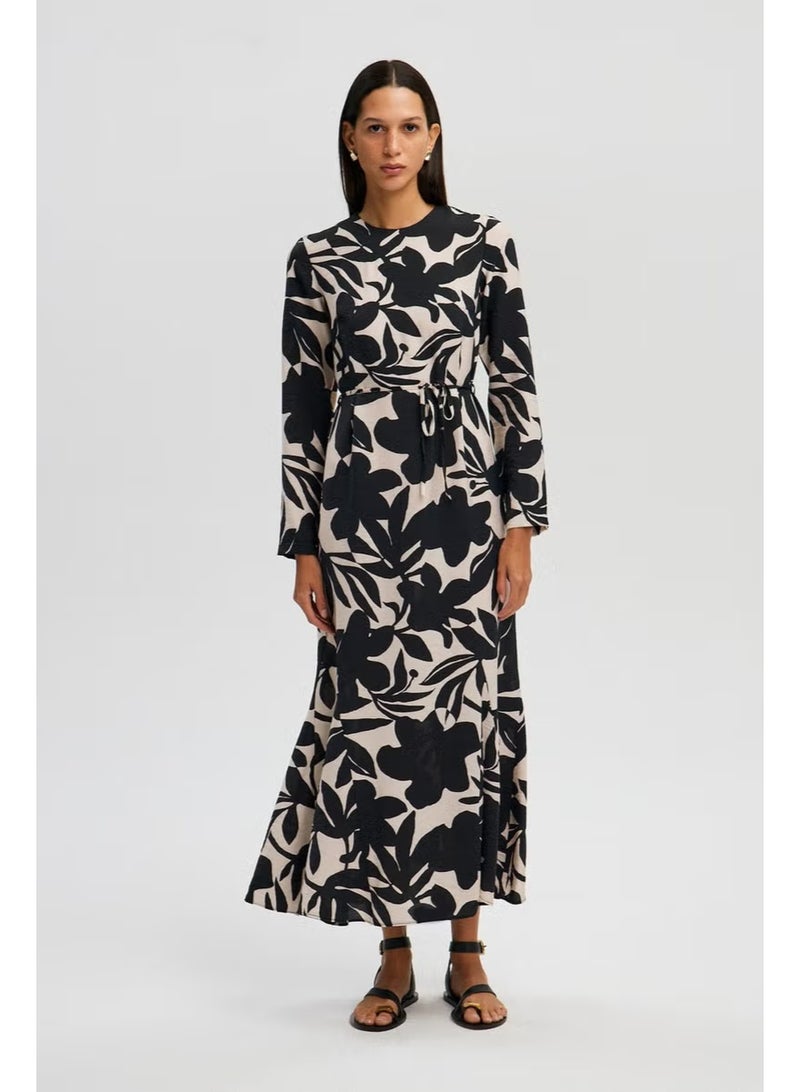 Touche Flounce Detailed Patterned Dress - Image 1