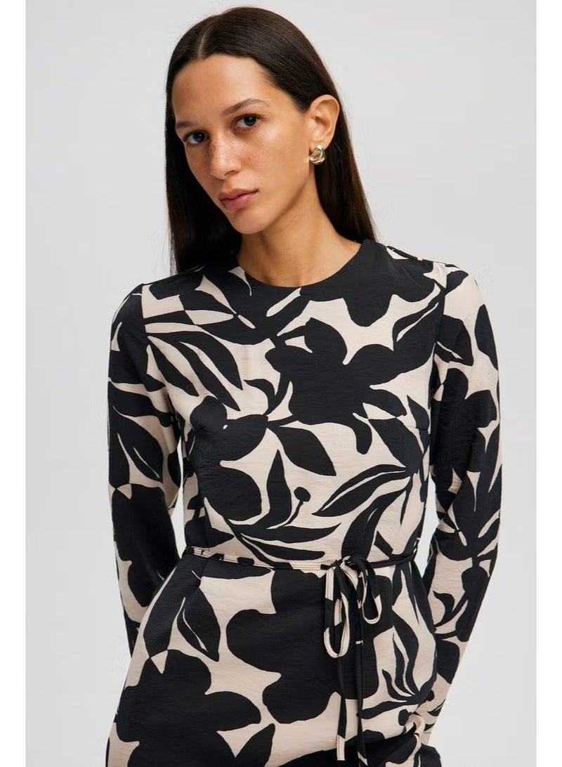 Touche Flounce Detailed Patterned Dress - Image 3
