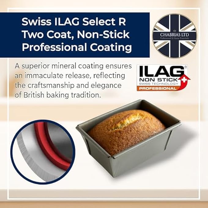 Chabrias Ltd Great British Bakeware 8 Pack 9cm Mini Superior Double Coated NonStick Rectangular Loaf Tin Mini Cake Bread Baking Oven Safe Fixed Base PFOA  BPA Free Cookware Made in England - Image 4