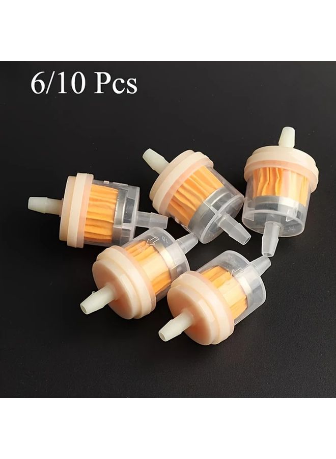 6 Pack Universal Motorcycle Fuel Filter High Flow Inline Oil Gas Filter For Carburettor Engines - Image 1